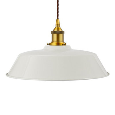 Pale Grey Chancery Painted Dome Pendant Light With Antique Gold Lamp Holder And Brown Twisted Cable - Se Home - image 1