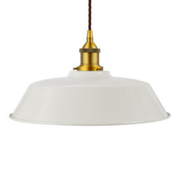 Pale Grey Chancery Painted Dome Pendant Light With Antique Gold Lamp Holder And Brown Twisted Cable - Se Home - thumbnail 1