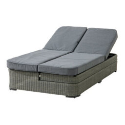 Sunjoy 2-Person Patio Lounge Chair, Outdoor Resin Wicker Daybed Chaise With 5-Position Adjustable Backrest Cushion