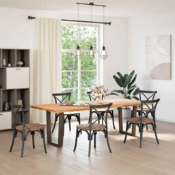 Berkfield Modern Dining Table Legs V-Shape 2 Pcs Natural Steel 60X(72-73.3) Cm Steel