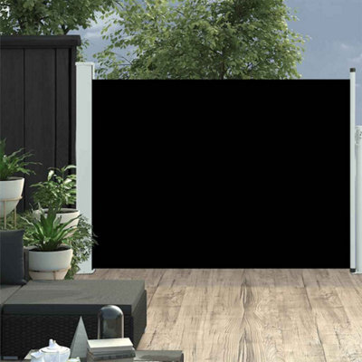 Walplus Patio Retractable Side Awning Garden Sun Shade Canopy Gazebo For Back Door, Porch, Patio 100X500 Cm Black - image 1