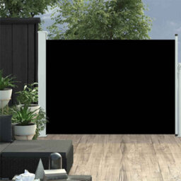 Walplus Patio Retractable Side Awning Garden Sun Shade Canopy Gazebo For Back Door, Porch, Patio 100X500 Cm Black - thumbnail 1