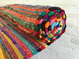 Second Nature Online Rainbow Rug Outdoor And Indoor Multicolour Flat Weave Style 120 Cm X 300 Cm - thumbnail 3