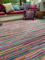 Second Nature Online Rainbow Rug Outdoor And Indoor Multicolour Flat Weave Style 120 Cm X 300 Cm - thumbnail 4