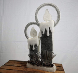 Shatchi Let It Snow White Christmas Lantern Wooden Warm Led Light Nativity Indoor Decorations - thumbnail 2