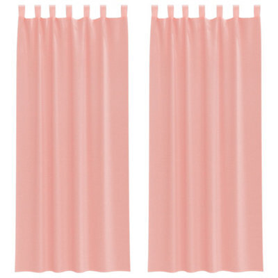 Berkfield Durable Voile Curtains With Loops 2 Pcs Pink 140X260 Cm