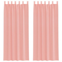 Berkfield Durable Voile Curtains With Loops 2 Pcs Pink 140X260 Cm