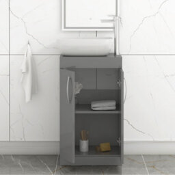 Royal Bathrooms 500mm Floor Standing Vanity Unit 2 Door Indigo Grey Gloss & Countertop Basin - Elva - thumbnail 3