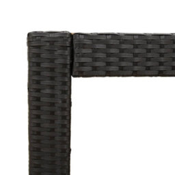Walplus Garden Side Table With Wooden Top Black 100X40X75 Cm Poly Rattan - thumbnail 9