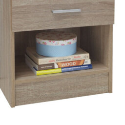 Timber Art Design Rio Costa Bedside Cabinet Bedroom Furniture Nightstand Table 1 Drawer Sonoma Oak - thumbnail 6