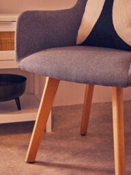 Orsina Lightweight Grey Leisure Chair, Effortless Cleaning Lounge Chair, Space-Saving Armchair, Comfy Lobby Chair - thumbnail 7