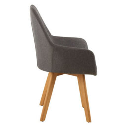 Orsina Lightweight Grey Leisure Chair, Effortless Cleaning Lounge Chair, Space-Saving Armchair, Comfy Lobby Chair - thumbnail 3