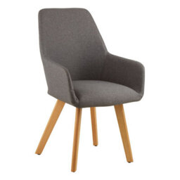 Orsina Lightweight Grey Leisure Chair, Effortless Cleaning Lounge Chair, Space-Saving Armchair, Comfy Lobby Chair - thumbnail 2