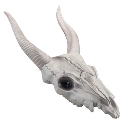 Halloween Goats Head Decoration With Led Eyes Trick Or Treat Party - image 1