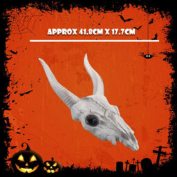Halloween Goats Head Decoration With Led Eyes Trick Or Treat Party - thumbnail 2
