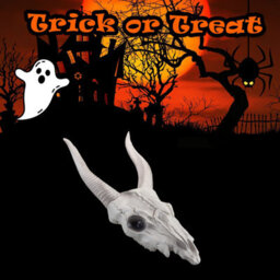 Halloween Goats Head Decoration With Led Eyes Trick Or Treat Party - thumbnail 3