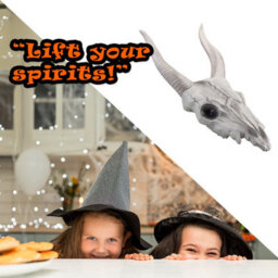 Halloween Goats Head Decoration With Led Eyes Trick Or Treat Party - thumbnail 6