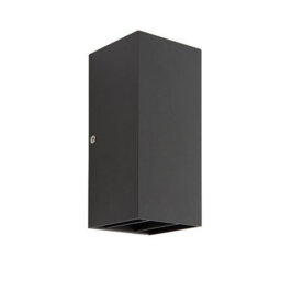 Luminosa Lighting Luminosa Glover Integrated Led 2 Light Outdoor Up Down Wall Light Matt Black, Glass Ip44 - thumbnail 2