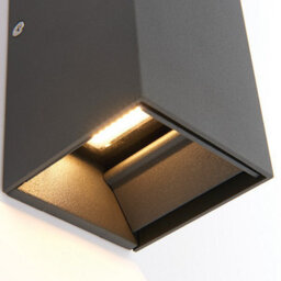 Luminosa Lighting Luminosa Glover Integrated Led 2 Light Outdoor Up Down Wall Light Matt Black, Glass Ip44 - thumbnail 4
