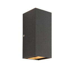 Luminosa Lighting Luminosa Glover Integrated Led 2 Light Outdoor Up Down Wall Light Matt Black, Glass Ip44