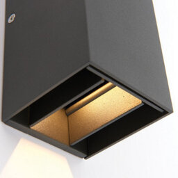 Luminosa Lighting Luminosa Glover Integrated Led 2 Light Outdoor Up Down Wall Light Matt Black, Glass Ip44 - thumbnail 3