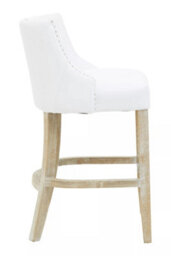 Orsina White Bar Stool With Back, Velvet Seat Breakfast Bar Chair, Kitchen Stool With Footrest, Chair For Bar, Home - thumbnail 3