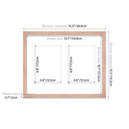 14X11 Inch 2 Opening Photo Collage Frame, Display Two 7X5 Inch Photos, Multi Aperture Family Picture Frame, Bronze - thumbnail 4