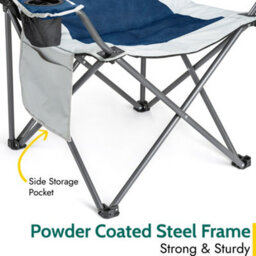 Trail Outdoor Leisure Padded Camping Chair High Back Portable Folding Outdoor Seat Trail (Twin Pack) - Blue - thumbnail 3