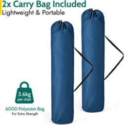 Trail Outdoor Leisure Padded Camping Chair High Back Portable Folding Outdoor Seat Trail (Twin Pack) - Blue - thumbnail 6