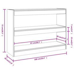 Vidaxl Book Cabinet/room Divider Smoked Oak 100X30X72 Cm - thumbnail 9