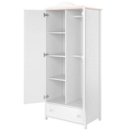 Arte Categorical And Elegant Luna Hinged Wardrobe In White Matt And Pink (H)1960mm (W)850mm (D)520mm - Ideal For Any Garment Collection - thumbnail 3