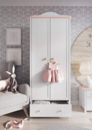 Arte Categorical And Elegant Luna Hinged Wardrobe In White Matt And Pink (H)1960mm (W)850mm (D)520mm - Ideal For Any Garment Collection - thumbnail 4