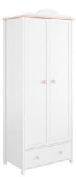 Arte Categorical And Elegant Luna Hinged Wardrobe In White Matt And Pink (H)1960mm (W)850mm (D)520mm - Ideal For Any Garment Collection - thumbnail 1