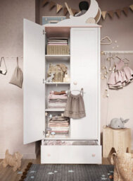 Arte Categorical And Elegant Luna Hinged Wardrobe In White Matt And Pink (H)1960mm (W)850mm (D)520mm - Ideal For Any Garment Collection - thumbnail 5