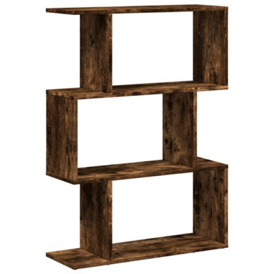 Berkfield Durable Room Divider Bookcase 3-Tier Smoked Oak 70X24X97 Cm Engineered Wood - image 1