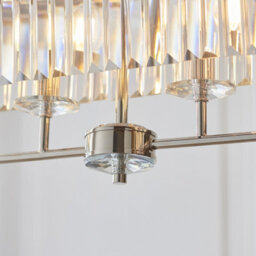 Luminosa Lighting Luminosa Ascoli Bar Pendant Ceiling Light Bright Nickel Plate & Clear Cut Glass 4 X 6W Led E14 - thumbnail 4