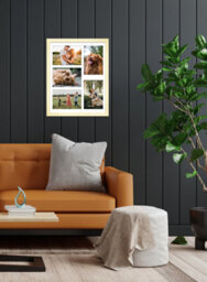 14X11 Inch 5 Opening Photo Collage Frame, Display Five 6X4 Inch Photos, Multi Aperture Family Picture Frame, Gold - thumbnail 3