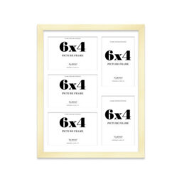 14X11 Inch 5 Opening Photo Collage Frame, Display Five 6X4 Inch Photos, Multi Aperture Family Picture Frame, Gold - thumbnail 2