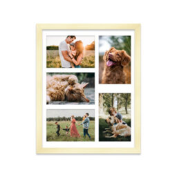 14X11 Inch 5 Opening Photo Collage Frame, Display Five 6X4 Inch Photos, Multi Aperture Family Picture Frame, Gold - thumbnail 1
