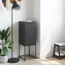 Berkfield Highboard Black 36X39X107 Cm Steel - thumbnail 3