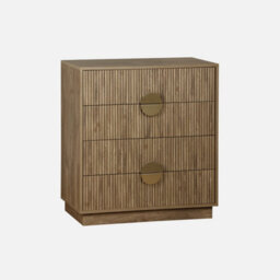 Sweeek - 4-Drawer Chest With Grooved Mango Wooden Effect 80X40X85 Cm - Celian - thumbnail 1