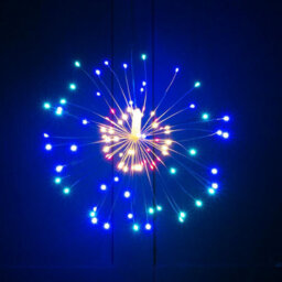Hanging Led Starburst Light - Battery Powered Indoor Outdoor Decoration With 80 Multicoloured Leds & 9 Light Settings - H40Cm