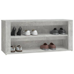 Berkfield Elegant Shoe Rack Concrete Grey 100X35X45 Cm Engineered Wood - thumbnail 4