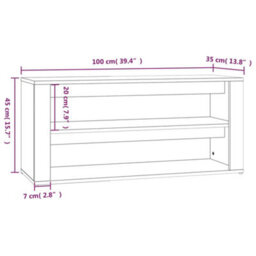 Berkfield Elegant Shoe Rack Concrete Grey 100X35X45 Cm Engineered Wood - thumbnail 8