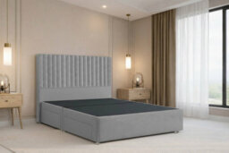 "Nexus Amalfi Plush Divan, Silver, 54"" Headboard, 2 Drawers Same Side, Open Coil Mattress, Double" - thumbnail 5