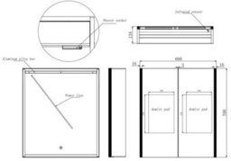 Affine Modern Bathroom Cabinet/led Mirror Wall Hung Illuminated Shaver Sensor 600 X 700 - thumbnail 8