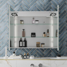 Affine Modern Bathroom Cabinet/led Mirror Wall Hung Illuminated Shaver Sensor 600 X 700 - thumbnail 3
