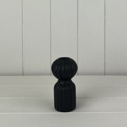 Satchville Black Ceramic Candle Holder - thumbnail 1
