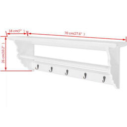 Vidaxl Coat Rack Mdf White Baroque Style - thumbnail 6