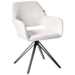 Beliani Set Of 2 Dining Chairs Ciney Fabric Off-White - thumbnail 4